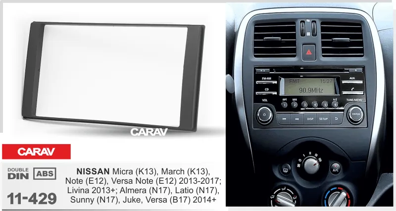 Carav-Parts 2-Din Radiosovite Nissan Note ja