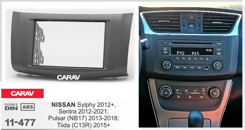 Carav-Parts 2-Din Radiolevyn Nissan Pulsar ma